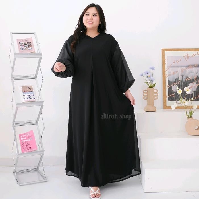 gamis ceruty polos jumbo Ld128 Ld140