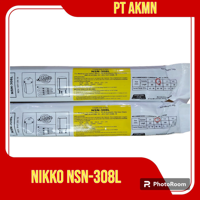 KAWAT LAS STAINLESS NIKKO NSN 308L E308L PACK 1KG
