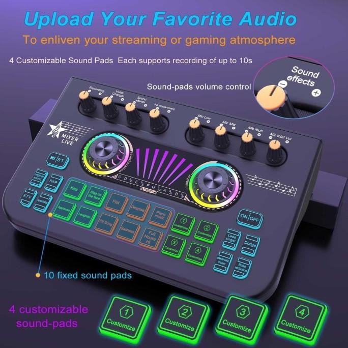 Sale Mixer Audio Souncard X3 Dsp Chip Live Recording Streaming Musik Akustik Mixer Audio Bluetooth D