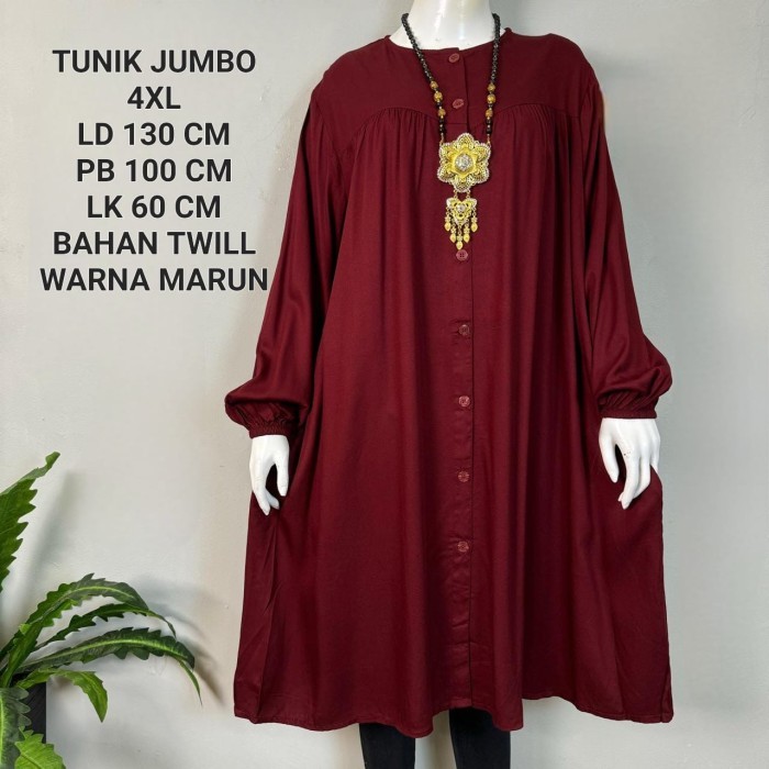 Long Tunik Jumbo LD 130 Cm Model Kekinian