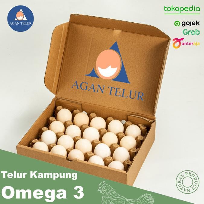 

Telur Ayam Kampung Omega Super (Merah/orange) 20 Butir/ Box Agan Telur BS66