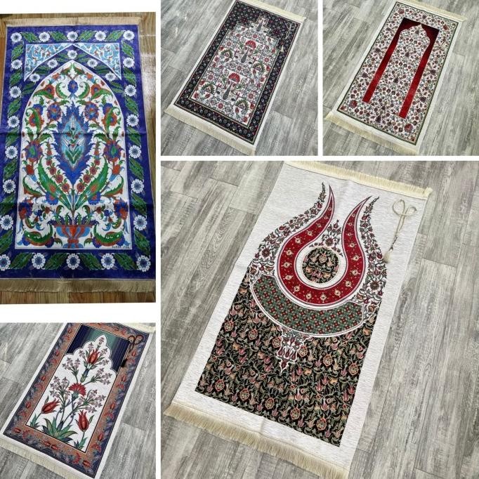 Sejadah Set Turki | Sejadah dan Tasbih Turki Satu Set | Sejadah Turki