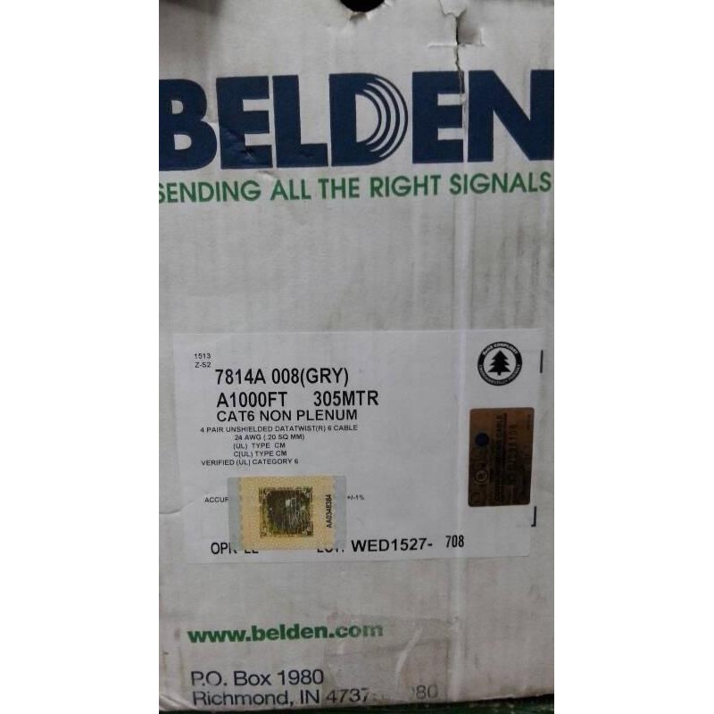 Belden Utp Cable Cat6 / Kabel Data Cat 6 / Data Kabel Belden Utp Cat6