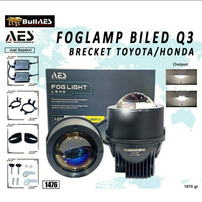 HARGA DISC - Lampu Foglamp Biled Q3 AES 45W / Projector Biled Foglamp Aes 3 inch
