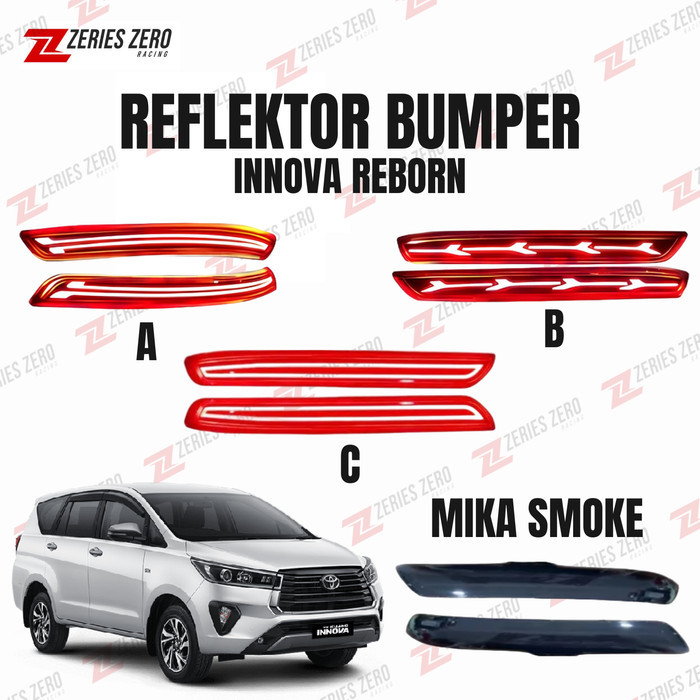 Lampu Reflektor Bumper Innova Reborn 2016 - 2024 MIka Merah Mika Smoke