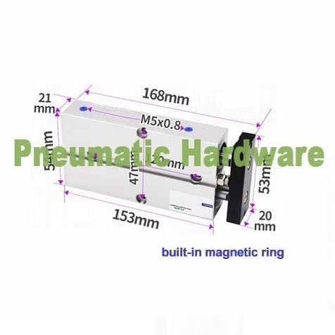 TN16*100 Tn16-100 16mm Bore 100mm Pneumatic Twin Rod Air Cylinder KK86