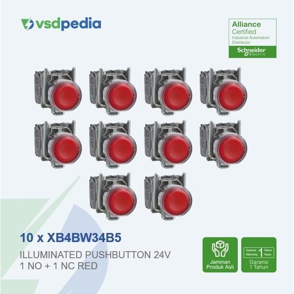 ILLUMINATED PUSHBUTTON XB4BW34B5 x 10