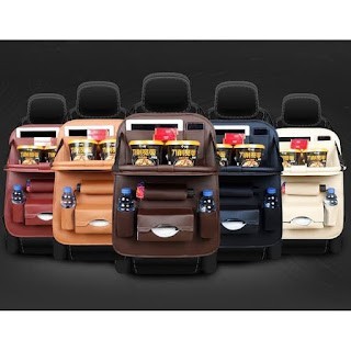 Leather Premium Meja Foldae Car Seat Organizer Tas Jok Kulit Mobil Toyota Innova Reborn Venturer