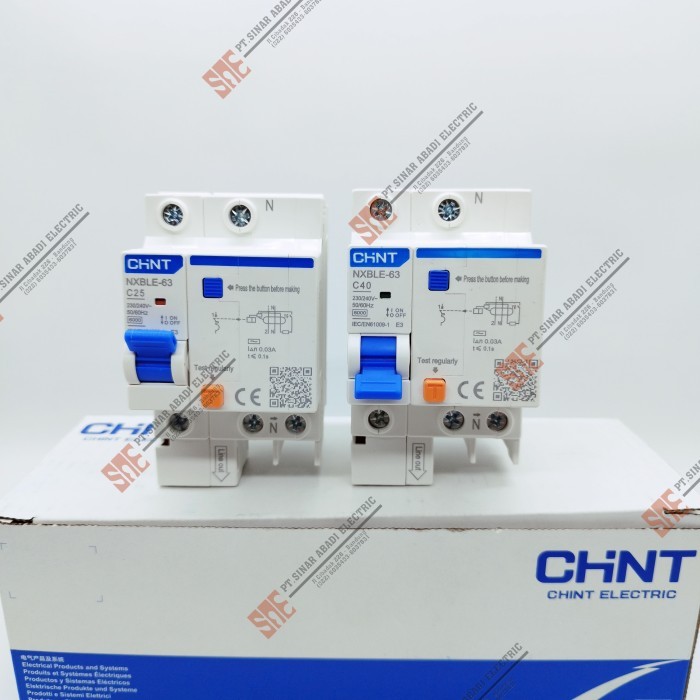 Rcbo / Elcb Chint 1P + N Phase 25A 40A Nxble-63 Mcb