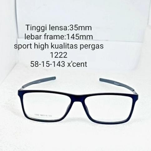 frame kacamata sporty X'cent xcent 1222 58-15-143 Satin black Gray