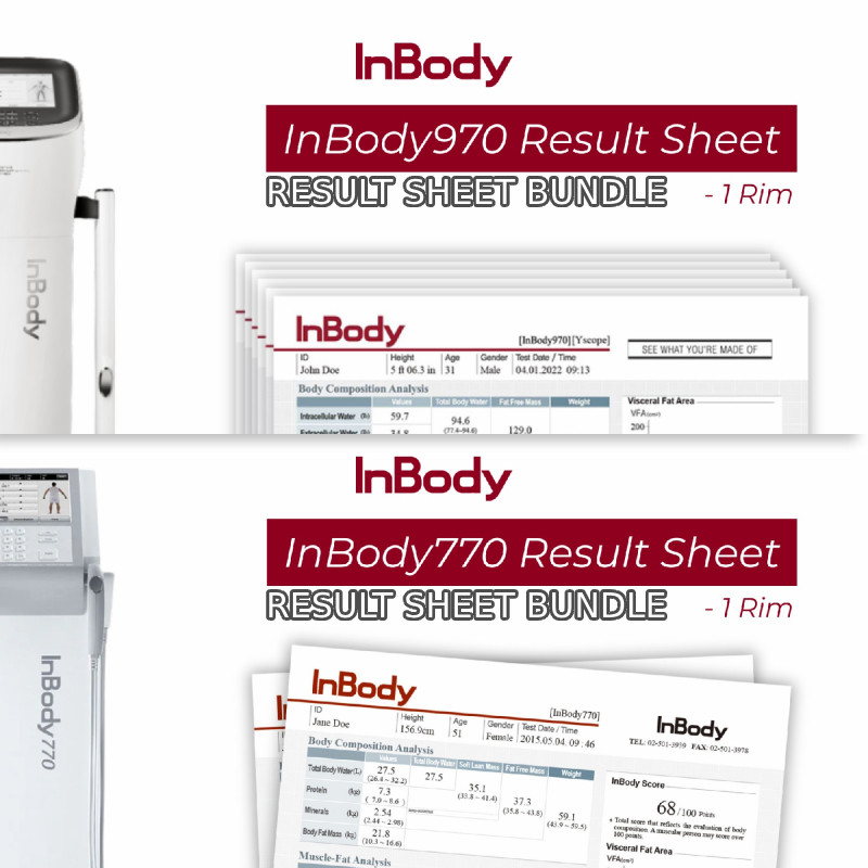BUNDLE InBody 970 Results Sheets + InBody 770 Result Sheets - 2 Rim