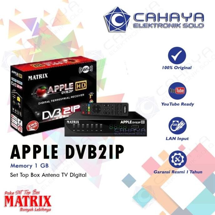 Set Top Box Matrix Apple DVB2IP LAN UTP Kabel Data STB Merah Antena