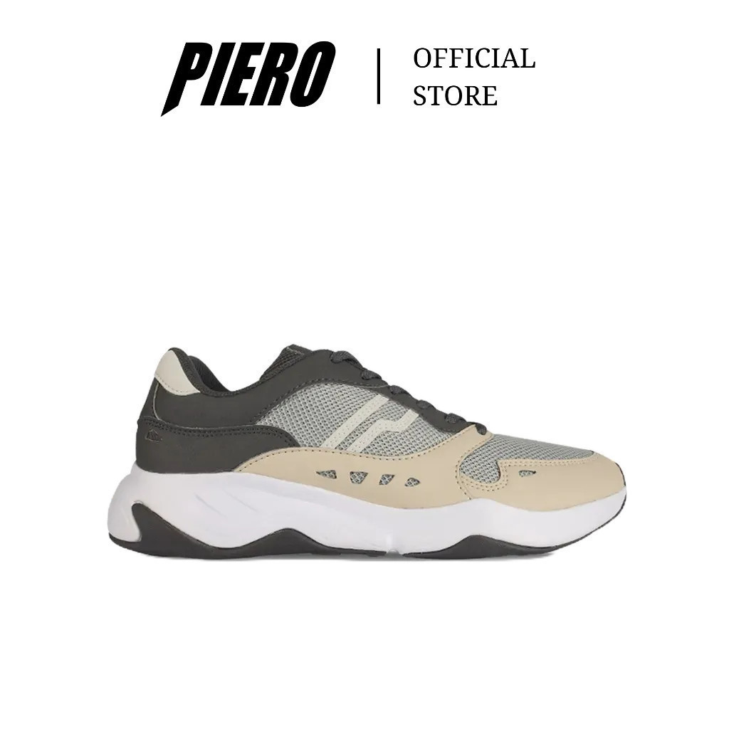 PIERO SEPATU SNEAKERS PRIA ERGO STREET-GREY/WHITE P30197