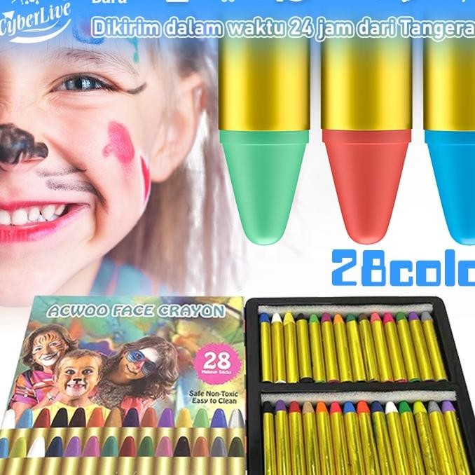 

Crayon Face Painting Ana 28 Warna Et Wajah Body Paint Halloween Rayon