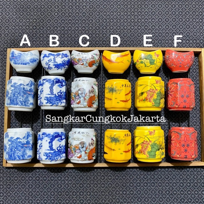 CEPUK KERAMIK SANGKAR BURUNG BESAR MURAI HWAMEI ANIS 3PCS KODE 1048