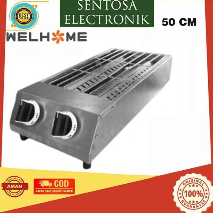 

READY WELHOME WKB-W50 /WKB-W65 KOMPOR GAS PEMANGGANG GRILLER 2 TUNGKU 50/65 CM / KOMPOR BAKARAN SATE,AYAM,DAGING,IKAN,SOSIS DLL - WKB W50, KOMPOR SAJA
