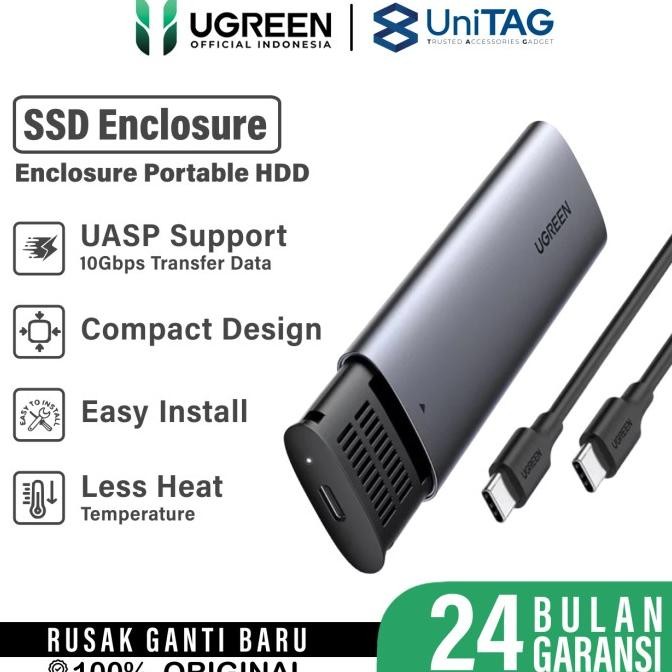 CO UGREEN Casing Enclosure SSD M.2 NVME Harddisk External HDD SATA to USB Type C UASP Support
