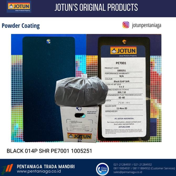 Baru Cat Powder Coating Jotun Hitam texture pasir 1005251PX20 PE 7001 Extr