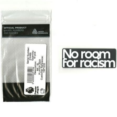 Patch EPL No Room for Racism. Original Patch for Jersey.