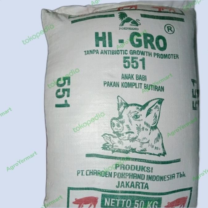 

READY PUR HI GROW 551 REPACK 10 KG PAKAN AYAM BURUNG PELET POKPHAND BABI