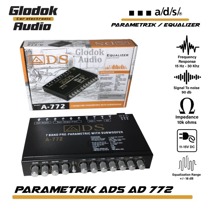 Ads A-772 -7 Band Pre-Em Parametric With Subwofer 7 Band