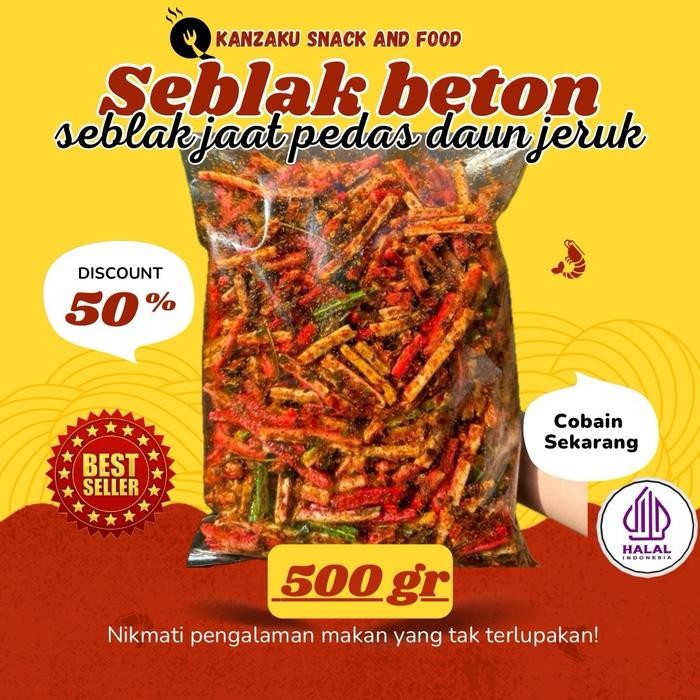 

TERPERCAYA Langsung di kirim 500gr seblak beton /seblak krupuk jaat pedas daun jeruk snack viral