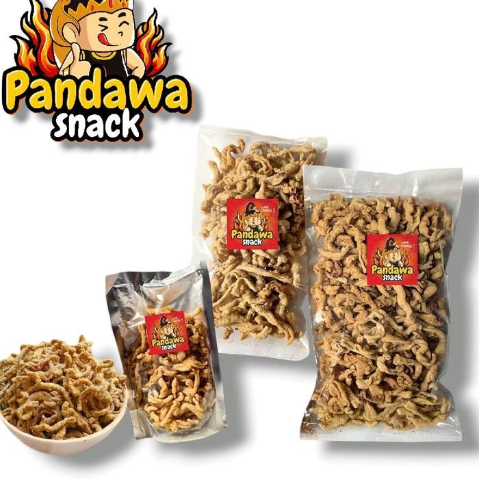 

KOMPLIT 1kg usus ayam krispi pandawa snack keripik usus camilan Makanan Crispy Kripik Cemilan Pedas