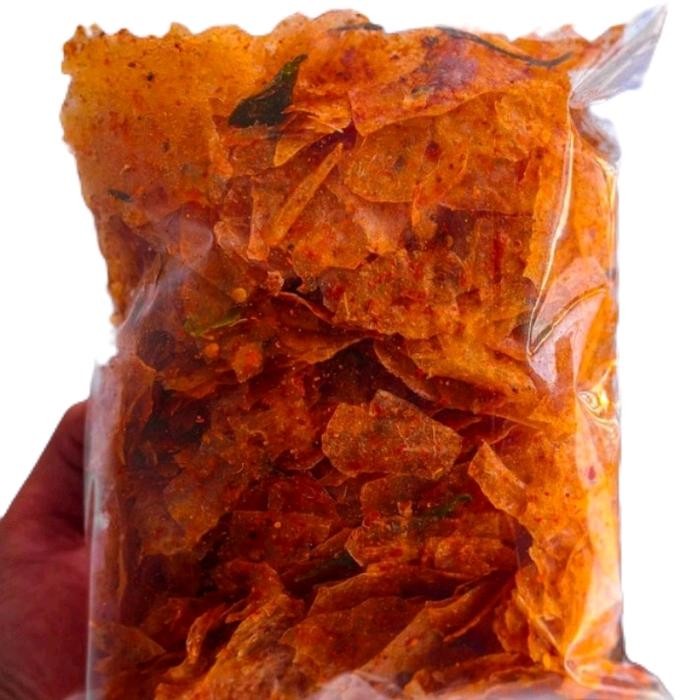 

TERPERCAYA Pikca Keripik Kaca Pedas Daun Jeruk 250 Gram - Kripik Snacks Kering Food Kripca