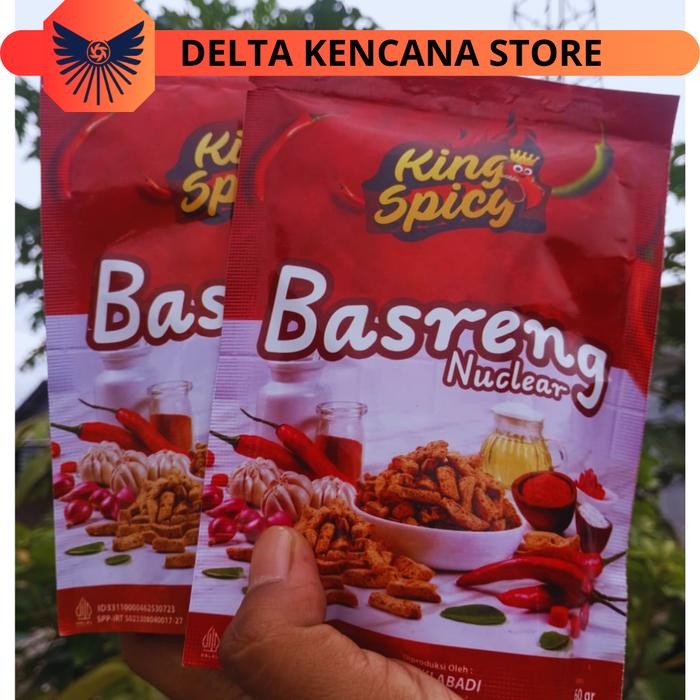 

BOOM SALE 2 Pouch Basreng Nuclear Kemasan Standing Pouch Pedas Bakso Goreng Camilan Snack Food