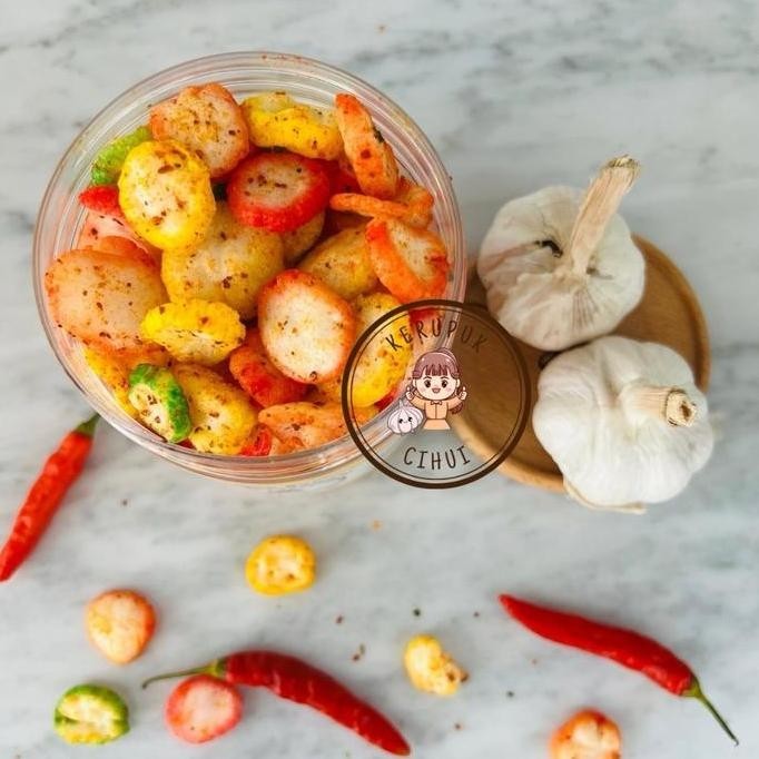 

DISKON Kerupuk Bawang Pedas (Kancing) Cemilan Food nUg