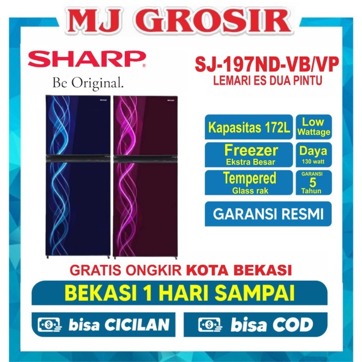 Kulkas Sharp Sj 197 Nd Lemari Es 2 Pintu Sj197Nd Sj 197Nd Kirei Series