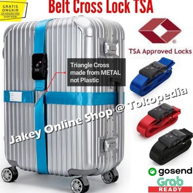 Belt Cross Lock Tsa / Pengikat Koper / Sabuk Tali Koper Tsa Cross Lock Original Dan Terpercaya