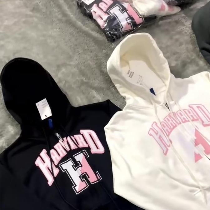 HNM NEW MISFITS HARVARD H CROP HOODIE SWEATER ZIPPER JACKET f67a