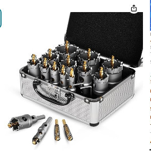 

GSTK Upgrade Heavy Duty Carbide Hole Saw 14 Pcs,Metal Steel Hole Saw Drill Bit,TCT Hole Cutter,Alloy