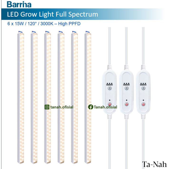 Grow Light Full Spectrum LED Barrina T5 60cm 15W 120 Warm White 3000K