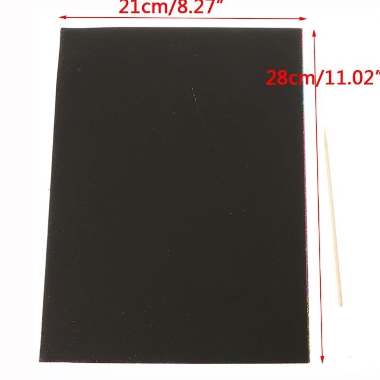 

900C 10 Sheets A4 Scratch Art Painting Paper With Drawing Stick Kids Toy Gift