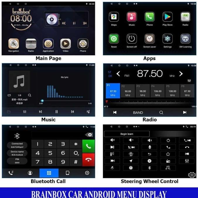 Miliki Brainbox Tv Android 10 Inch 1Gb + 16Gb Head Unit Mobil 2 Din Double