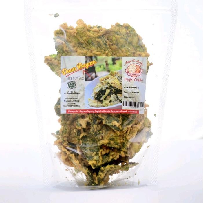 

TERPERCAYA keripik bayam tembul rasa original 160 gram Goreng Food Snack Pedas Asin Cemilan Camilan