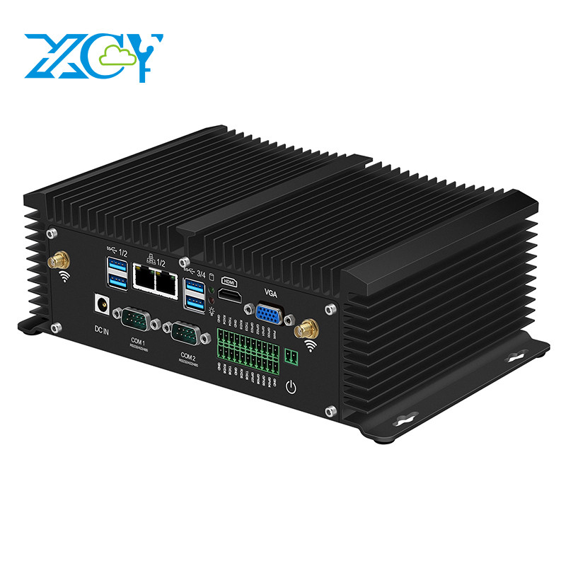 TAM Industrial Mini PC i7 8550U i5 8250U 6x RS232 RS485 2x LAN GPIO HDMI VGA 8x USB Support WiFi 4G 
