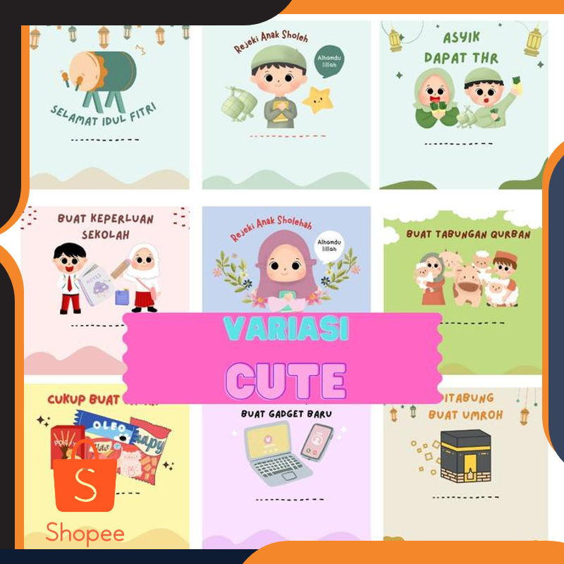 

Terlaris 10pcs Amplop Lebaran Sedotan Tali Unik Desain Lucu Angpau Idul Fitri - Desain cute 10pcs Tali Keren