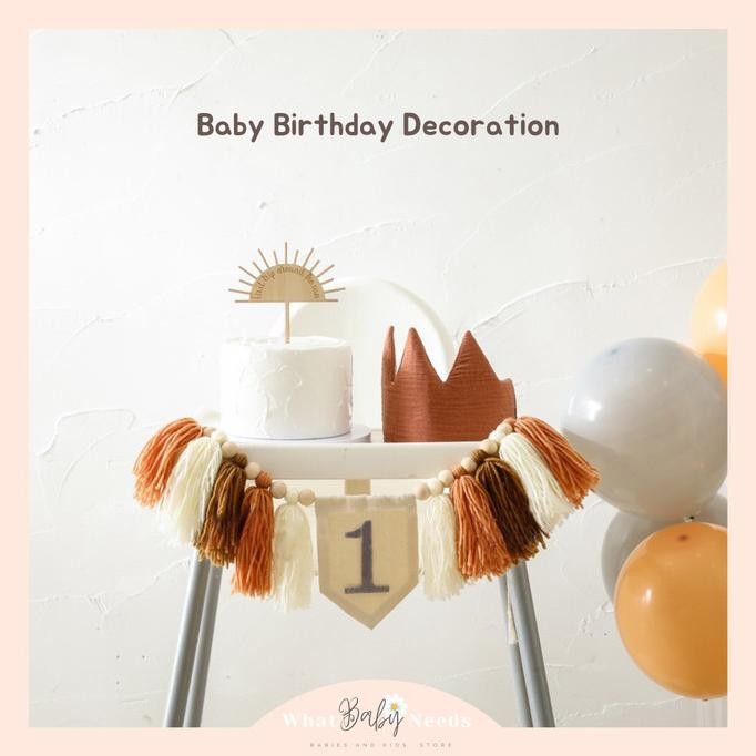 Ready Baby Birthday Decoration Set / Dekorasi Ulang Tahun Anak Bayi +Mahkota