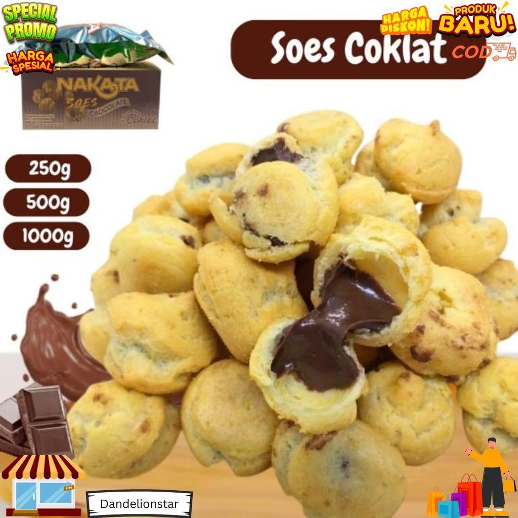 

Soes Starwberry/Coklat 500G/1000G/Mix Rasa/Halal Kue Sus Kering Isi Soes Coklat Lumer D Sale