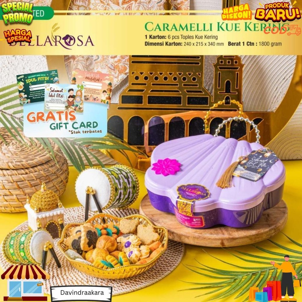 

Paket Kue Kering Bellarosa Mawar Coklat Kurma / Aneka Kue Coklat Lebaran Tahun 2025 / Hampers Lebaran D Cod