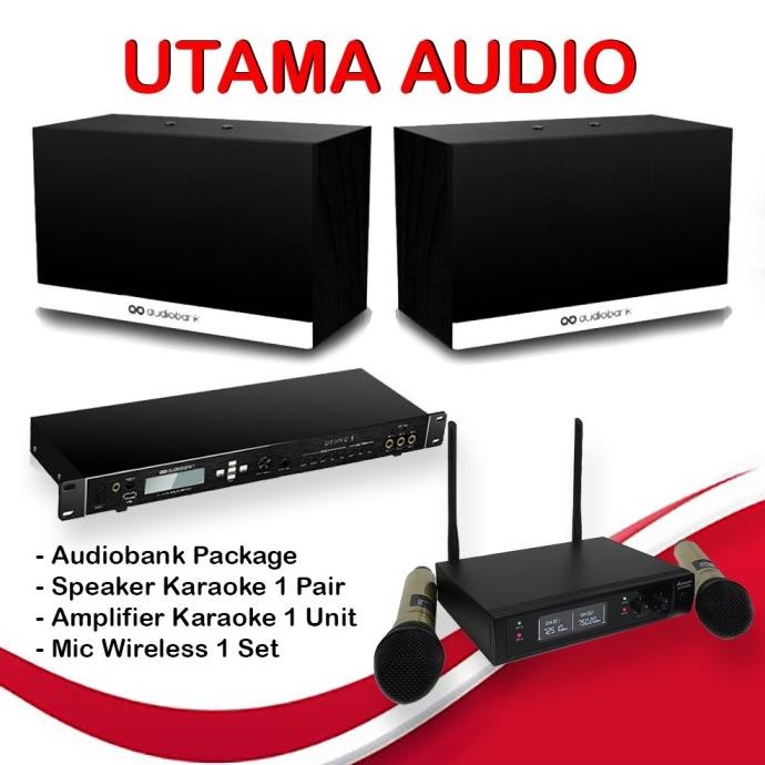 Paket Audiobank Prime X Series Karaoke Aks100 Mic Wireless Uhf5200W New Stok