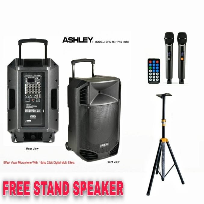 Speaker Portable 15 Inch Original Ashley Spa 15 Speaker Karaoke Ashley New Stok