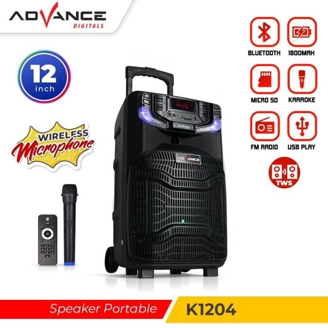 Speaker Advance K1204 12 Inch Speaker Meeting Portable New Stok