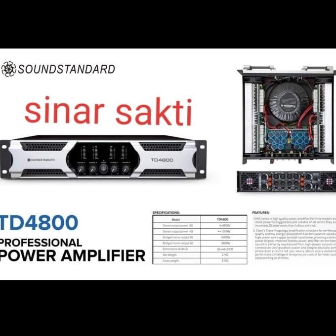Power Amplifier Soundstandard Td4800 Td 4800 4Ch Soundstandar New Stok