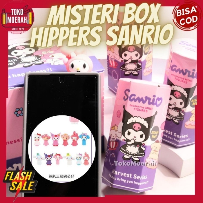 PRODUK TERBATAS MISTERI BOX HIPPERS SANRIO LUCU UNIK MYSTERY BOX TEMPELAN HANDPHONE SANRIO IMUT