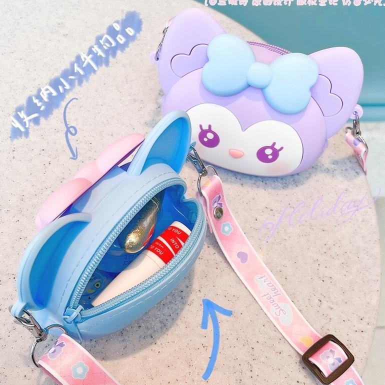 Tas Kecil Anak Silikon / Tas Koin Silikon / Tas Hello Kitty Bunny Melody Anak