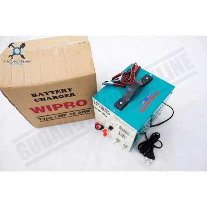 Charger Aki Mobil Motor WIPRO / Baterai Charger 10AH / Cas Accu 10 AH Original dan Terpercaya